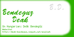 bendeguz deak business card