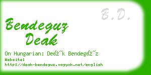 bendeguz deak business card